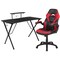 Emma and Oliver Gaming Desk and Racing Chair Set with Headphone Hook, and Monitor Stand